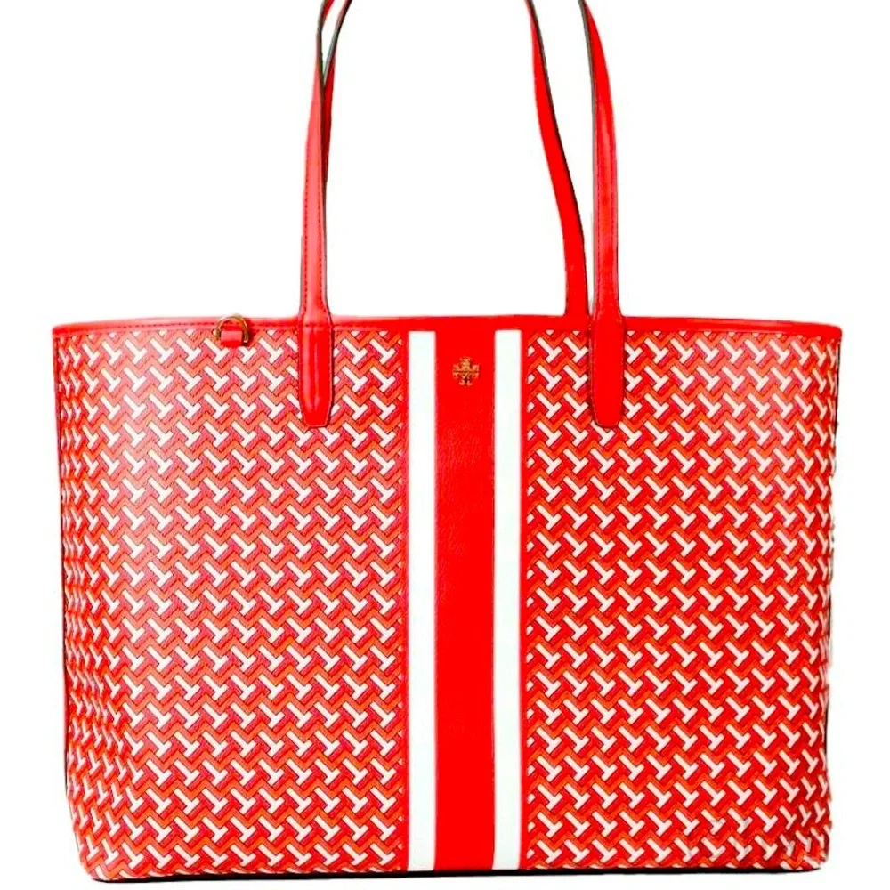 Tory Burch T Zag Tote Large Red T-Zag - Picture 1 of 7